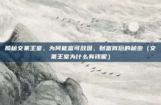 揭秘文莱王室，为何能富可敌国，财富背后的秘密（文莱王室为什么有钱呢）