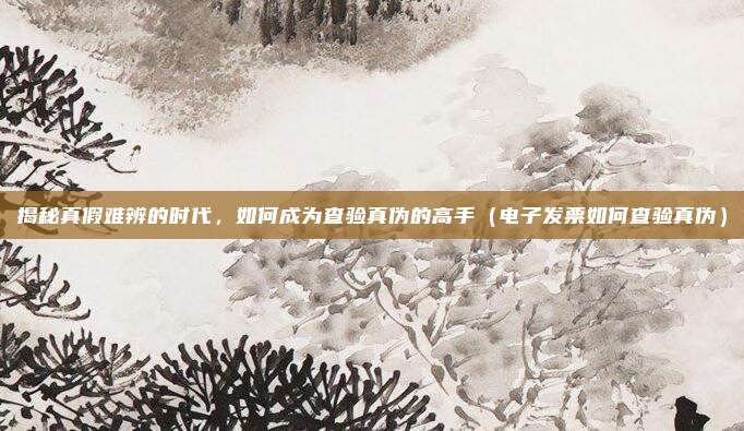 揭秘真假难辨的时代，如何成为查验真伪的高手（电子发票如何查验真伪）