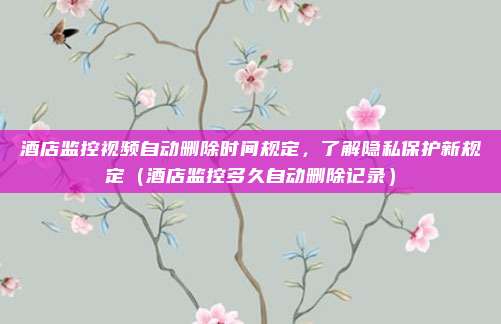 酒店监控视频自动删除时间规定，了解隐私保护新规定（酒店监控多久自动删除记录）