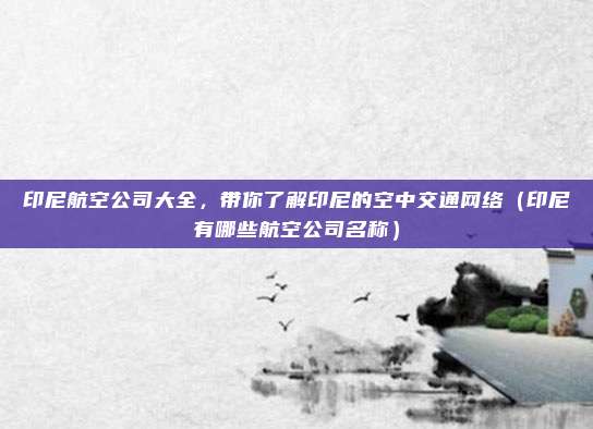 印尼航空公司大全，带你了解印尼的空中交通网络（印尼有哪些航空公司名称）