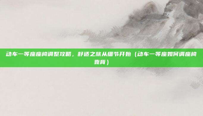 动车一等座座椅调整攻略,舒适之旅从细节开始(动车一等座如何调座椅靠背)