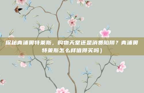探秘青浦奥特莱斯,购物天堂还是消费陷阱?青浦奥特莱斯怎么样值得买吗)