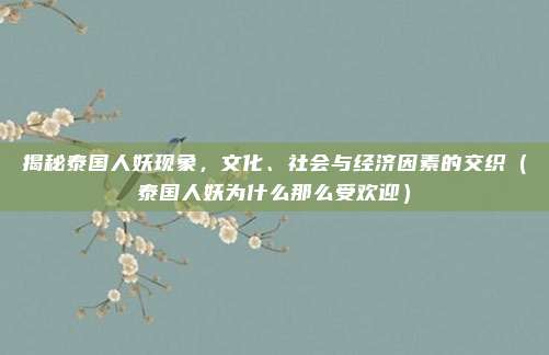 揭秘泰国人妖现象,文化、社会与经济因素的交织(泰国人妖为什么那么受欢迎)