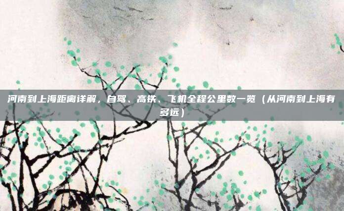 河南到上海距离详解,自驾、高铁、飞机全程公里数一览(从河南到上海有多远)