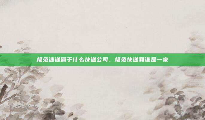 极兔速递属于什么快递公司，极兔快递和谁是一家