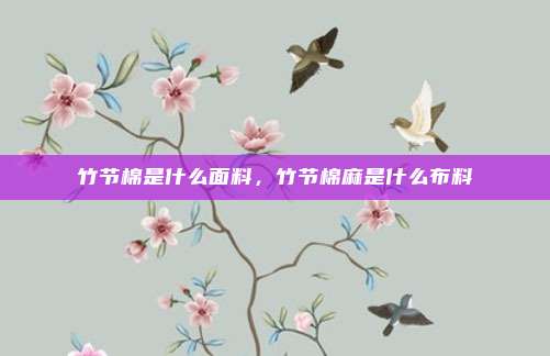 竹节棉是什么面料,竹节棉麻是什么布料