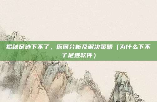 揭秘足迹下不了,原因分析及解决策略(为什么下不了足迹软件)