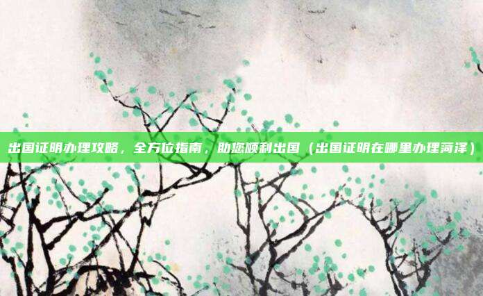 出国证明办理攻略,全方位指南,助您顺利出国(出国证明在哪里办理菏泽)
