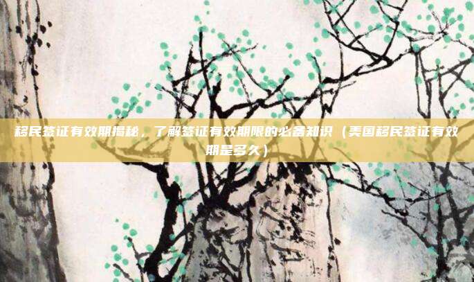 移民签证有效期揭秘,了解签证有效期限的必备知识(美国移民签证有效期是多久)