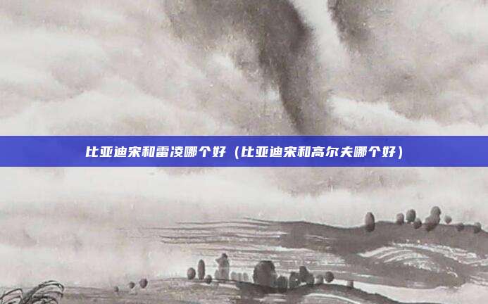 比亚迪宋和雷凌哪个好（比亚迪宋和高尔夫哪个好）