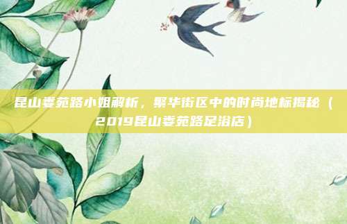 昆山娄苑路小姐解析,繁华街区中的时尚地标揭秘(2019昆山娄苑路足浴店)