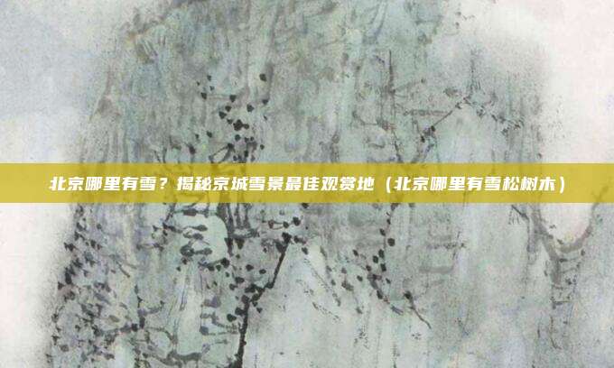 北京哪里有雪?揭秘京城雪景最佳观赏地(北京哪里有雪松树木)