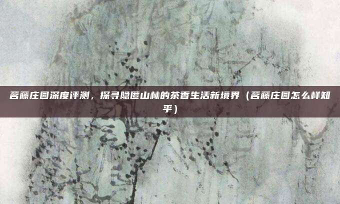 茗藤庄园深度评测,探寻隐匿山林的茶香生活新境界(茗藤庄园怎么样知乎)