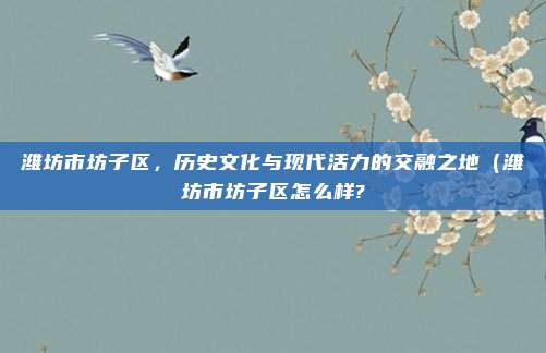 潍坊市坊子区,历史文化与现代活力的交融之地(潍坊市坊子区怎么样?