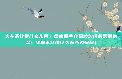 火车不让带什么东西?盘点那些容易被忽视的禁带物品!火车不让带什么东西过安检)