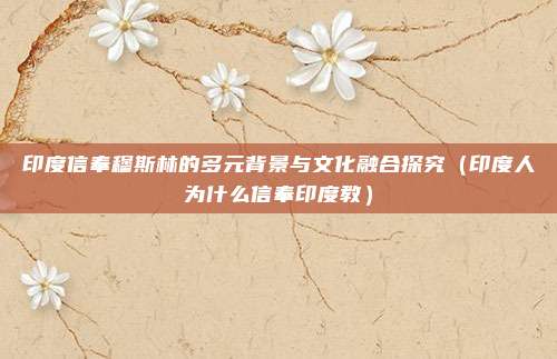 印度信奉穆斯林的多元背景与文化融合探究(印度人为什么信奉印度教)