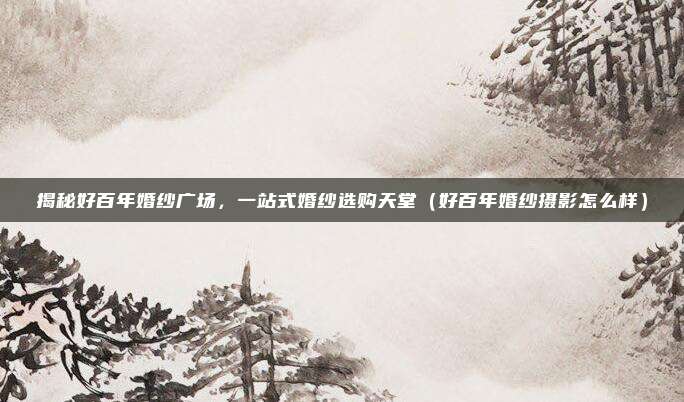 揭秘好百年婚纱广场,一站式婚纱选购天堂(好百年婚纱摄影怎么样)
