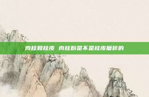 肉桂和桂皮 肉桂粉是不是桂皮磨碎的