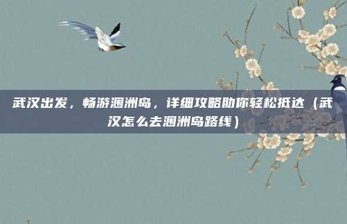 武汉出发,畅游涠洲岛,详细攻略助你轻松抵达(武汉怎么去涠洲岛路线)