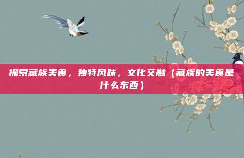 探索藏族美食，独特风味，文化交融（藏族的美食是什么东西）