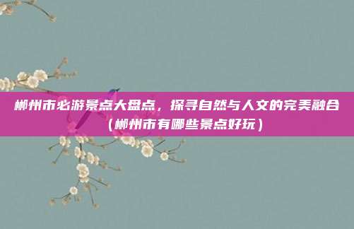 郴州市必游景点大盘点，探寻自然与人文的完美融合（郴州市有哪些景点好玩）