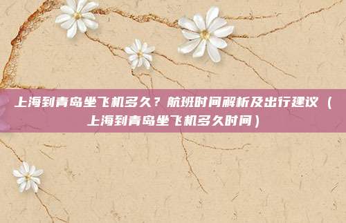 上海到青岛坐飞机多久？航班时间解析及出行建议（上海到青岛坐飞机多久时间）