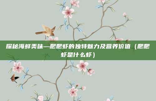 探秘海鲜美味—爬爬虾的独特魅力及营养价值（爬爬虾是什么虾）