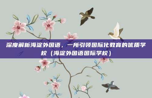 深度解析海淀外国语,一所引领国际化教育的优质学校(海淀外国语国际学校)