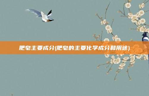 肥皂主要成分(肥皂的主要化学成分和用途)