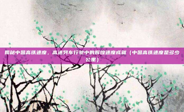 揭秘中国高铁速度,高速列车行驶中的辉煌速度成就(中国高铁速度是多少公里)