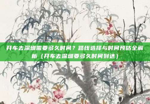 开车去深圳需要多久时间?路线选择与时间预估全解析(开车去深圳要多久时间到达)