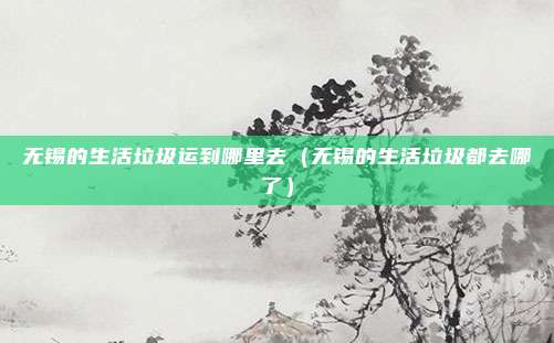 无锡的生活垃圾运到哪里去（无锡的生活垃圾都去哪了）