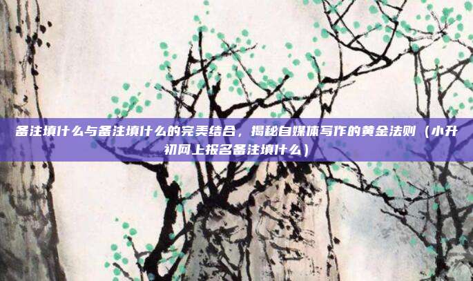 备注填什么与备注填什么的完美结合,揭秘自媒体写作的黄金法则(小升初网上报名备注填什么)