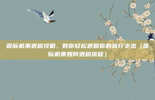 国际机票退税攻略,教你轻松退回你的旅行支出(国际机票如何退税流程)