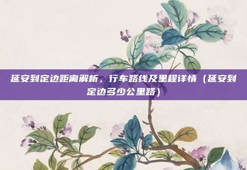 延安到定边距离解析,行车路线及里程详情(延安到定边多少公里路)
