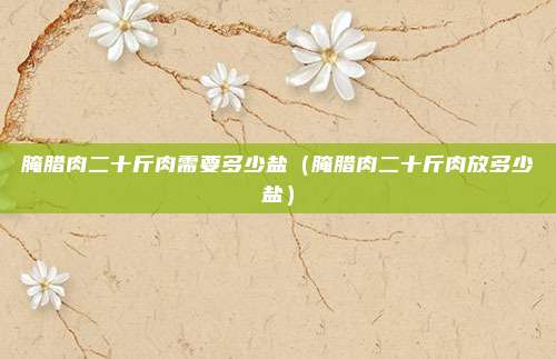 腌腊肉二十斤肉需要多少盐（腌腊肉二十斤肉放多少盐）