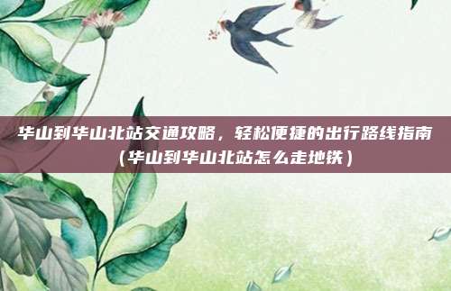 华山到华山北站交通攻略,轻松便捷的出行路线指南(华山到华山北站怎么走地铁)
