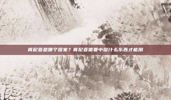 肯尼亚是哪个国家？肯尼亚需要中国什么东西才能用