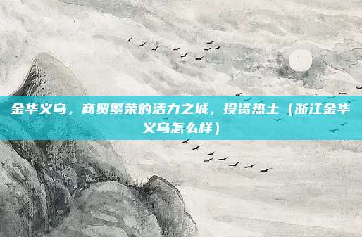 金华义乌,商贸繁荣的活力之城,投资热土(浙江金华义乌怎么样)
