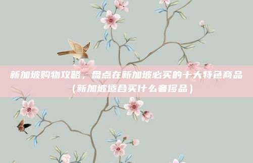 新加坡购物攻略,盘点在新加坡必买的十大特色商品(新加坡适合买什么奢侈品)