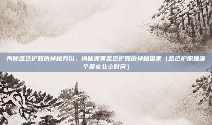 揭秘蓝色护照的神秘身份,揭秘拥有蓝色护照的神秘国家(蓝色护照是哪个国家北京时间)