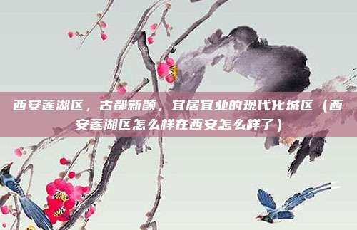 西安莲湖区,古都新颜,宜居宜业的现代化城区(西安莲湖区怎么样在西安怎么样了)