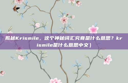 揭秘Krismile,这个神秘词汇究竟是什么意思?krismile是什么意思中文)