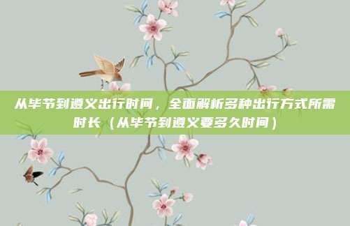 从毕节到遵义出行时间,全面解析多种出行方式所需时长(从毕节到遵义要多久时间)