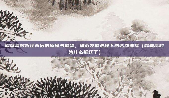 鹤壁高村拆迁背后的原因与展望,城市发展进程下的必然选择(鹤壁高村为什么拆迁了)