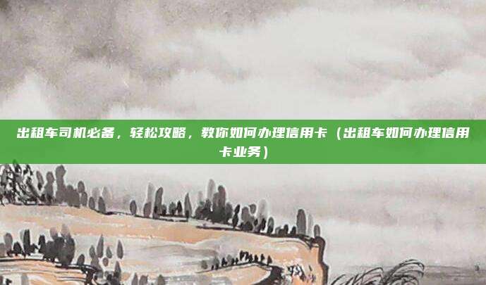 出租车司机必备,轻松攻略,教你如何办理信用卡(出租车如何办理信用卡业务)