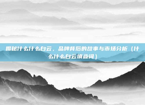 揭秘什么什么白云,品牌背后的故事与市场分析(什么什么白云填叠词)