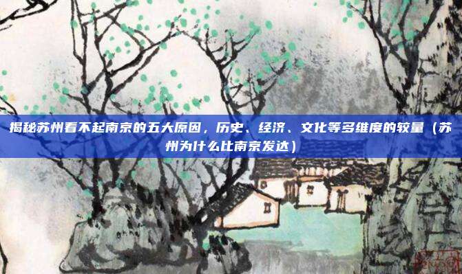 揭秘苏州看不起南京的五大原因，历史、经济、文化等多维度的较量（苏州为什么比南京发达）