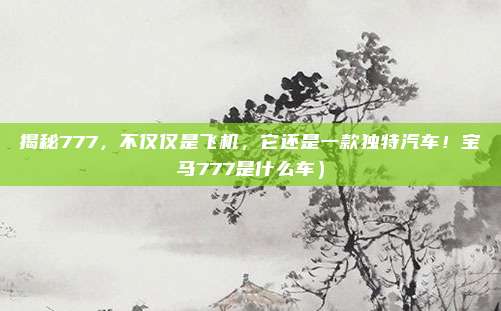揭秘777,不仅仅是飞机,它还是一款独特汽车!宝马777是什么车)