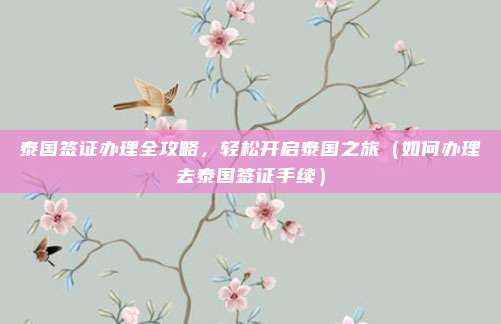 泰国签证办理全攻略,轻松开启泰国之旅(如何办理去泰国签证手续)